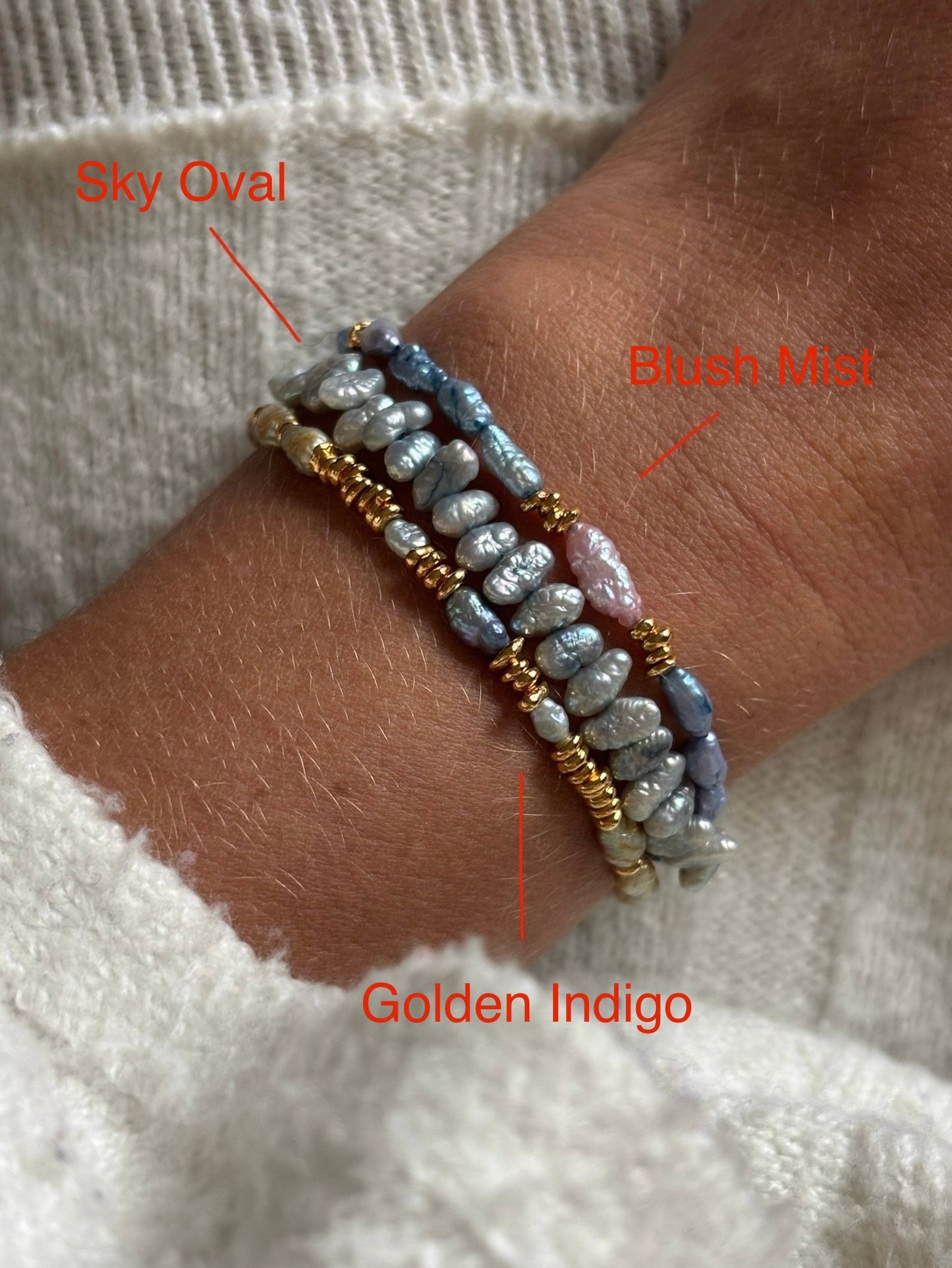 The Clio Collection - Pastel Japanese Pearl Bracelets
